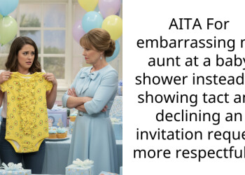 AITA For embarra*sing my aunt at a baby shower instead of showing tact and declining an invitation request more respectfully?