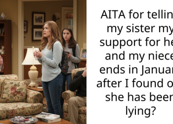 AITA for telling my sister my support for her and my niece ends in January after I found out she has been lying?