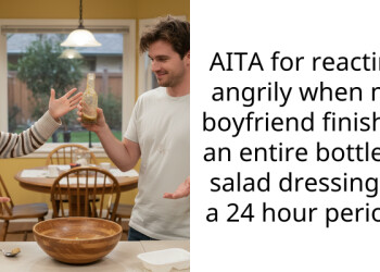 AITA for reacting angrily when my boyfriend finished an entire bottle of salad dressing in a 24 hour period?