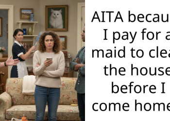 AITA because I pay for a maid to clean the house before I come home?