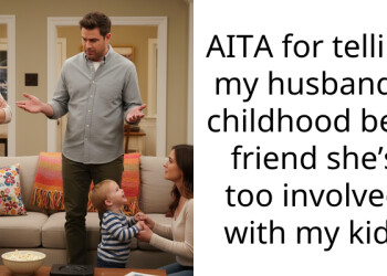 AITA for telling my husband’s childhood best friend she’s too involved with my kid?