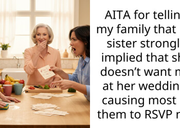 AITA for telling my family that my sister strongly implied that she doesn’t want me at her wedding, causing most of them to RSVP no?