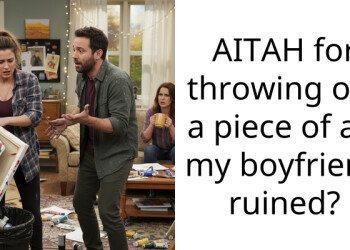 AITAH for throwing out a piece of art my boyfriend ruined?