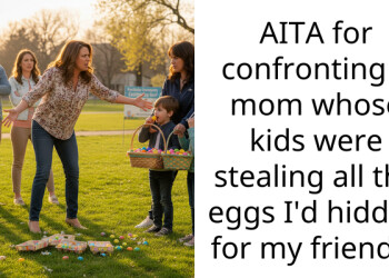 AITA for confronting a mom whose kids were stealing all the eggs I’d hidden for my friends?