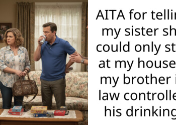 AITA for telling my sister she could only stay at my house if my brother in law controlled his drinking.