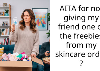 AITA for not giving my friend one of the freebies from my skincare order ?