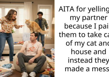 AITA for yelling at my partner because I paid them to take care of my cat and house and instead they made a mess?