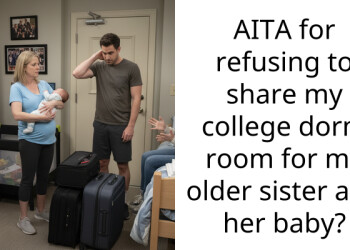 AITA for refusing to share my college dorm room for my older sister and her baby?