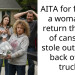 AITA for forcing a woman to return the bag of cans she stole out of the back of my truck?