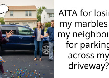 AITA for losing my marbles at my neighbours for parking across my driveway?