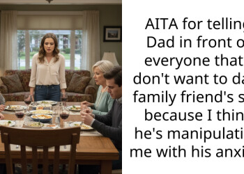 AITA for telling Dad in front of everyone that I don’t want to date family friend’s son because I think he’s manipulating me with his anxiety