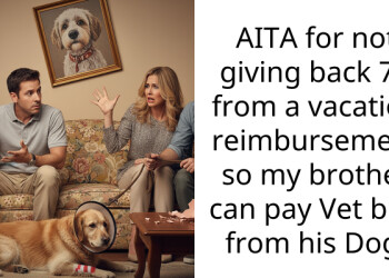 AITA for not giving back 7K from a vacation reimburs**ent so my brother can pay Vet bills from his Dog.
