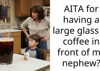 AITA for having a large gla*s of coffee in front of my nephew?