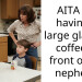 AITA for having a large gla*s of coffee in front of my nephew?