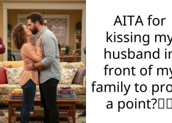 AITA for kissing my husband in front of my family to prove a point?