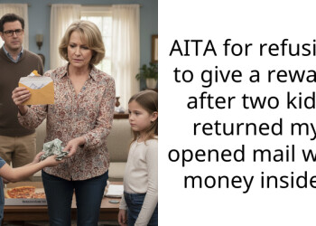AITA for refusing to give a reward after two kids returned my opened mail with money inside?
