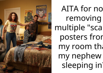 AITA for not removing multiple “scary” posters from my room that my nephew is sleeping in?