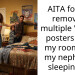 AITA for not removing multiple “scary” posters from my room that my nephew is sleeping in?