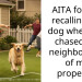 AITA for not recalling my dog when she chased my neighbors off of my property?
