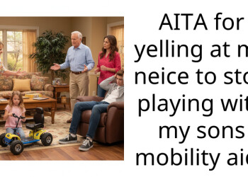 AITA for yelling at my neice to stop playing with my sons mobility aid?