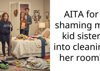 AITA for shaming my kid sister into cleaning her room?