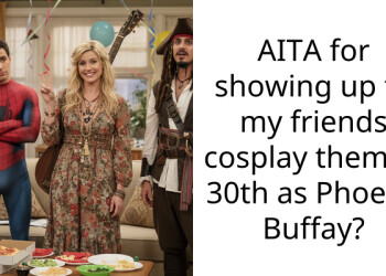 AITA for showing up to my friends cosplay themed 30th as Phoebe Buffay?