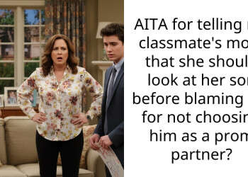 AITA for telling my cla*smate’s mom that she should look at her son before blaming me for not choosing him as a prom partner?