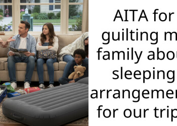 AITA for guilting my family about sleeping arrangements for our trip ?