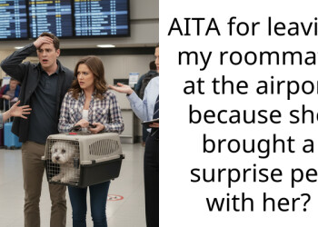 AITA for leaving my roommate at the airport because she brought a surprise pet with her?