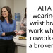 AITA for wearing my wrist brace at work while my coworker has a broken wrist