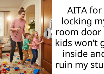 AITA for locking my room door so kids won’t get inside and ruin my stuff?