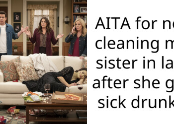 AITA for not cleaning my sister in law after she got sick drunk.