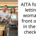 AITA for not letting a woman in front of me in the self checkout