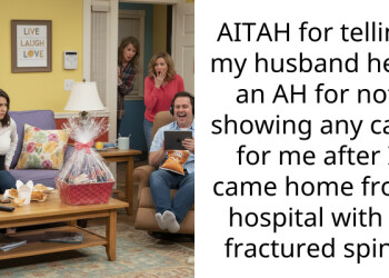AITAH for telling my husband he is an AH for not showing any care for me after I came home from hospital with a fractured spine