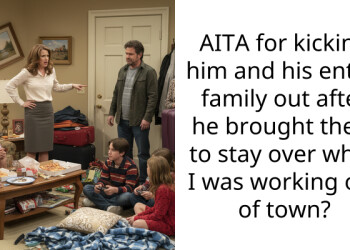 AITA for kicking him and his entire family out after he brought them to stay over while I was working out of town?