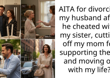 AITA for divorcing my husband after he cheated with my sister, cutting off my mom for supporting them, and moving on with my life?