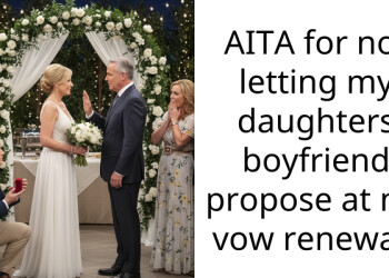 AITA for not letting my daughters boyfriend propose at my vow renewal?