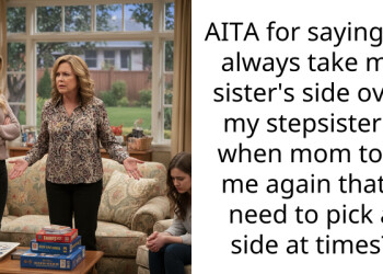 AITA for saying I’ll always take my sister’s side over my stepsister’s when mom told me again that I need to pick a side at times?