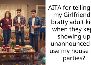 AITA for telling off my Girlfriend’s bratty adult kids when they kept showing up unannounced to use my house for parties?