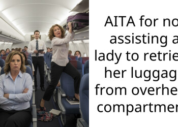 AITA for not a*sisting a lady to retrieve her luggage from overhead compartment.