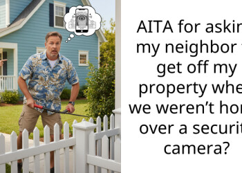 AITA for asking my neighbor to get off my property when we weren’t home over a security camera?
