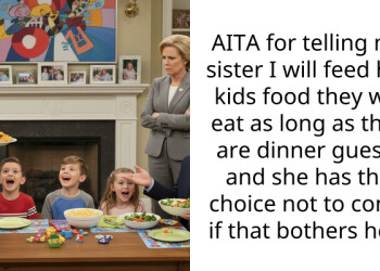 AITA for telling my sister I will feed her kids food they will eat as long as they are dinner guests and she has the choice not to come if that bothers her?