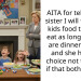 AITA for telling my sister I will feed her kids food they will eat as long as they are dinner guests and she has the choice not to come if that bothers her?