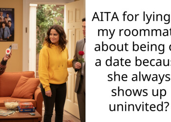 AITA for lying to my roommate about being on a date because she always shows up uninvited?