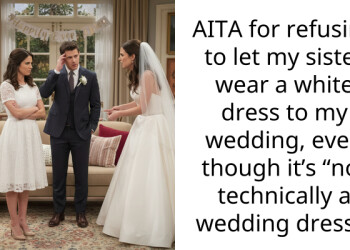 AITA for refusing to let my sister wear a white dress to my wedding, even though it’s “not technically a wedding dress”?