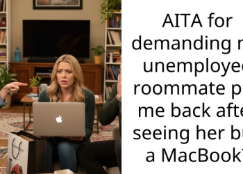 AITA for demanding my unemployed roommate pay me back after seeing her buy a MacBook?