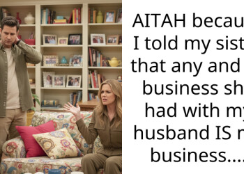 AITAH because I told my sister that any and all business she had with my husband IS my business….