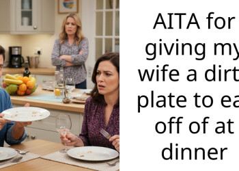 AITA for giving my wife a dirty plate to eat off of at dinner