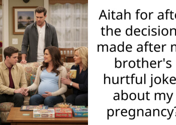 Aitah for after the decision I made after my brother’s hurtful jokes about my pregnancy?