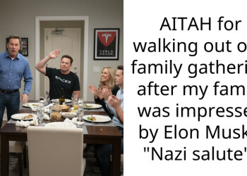 AITAH for walking out of a family gathering after my family was impressed by Elon Musk’s “N**i salute”?